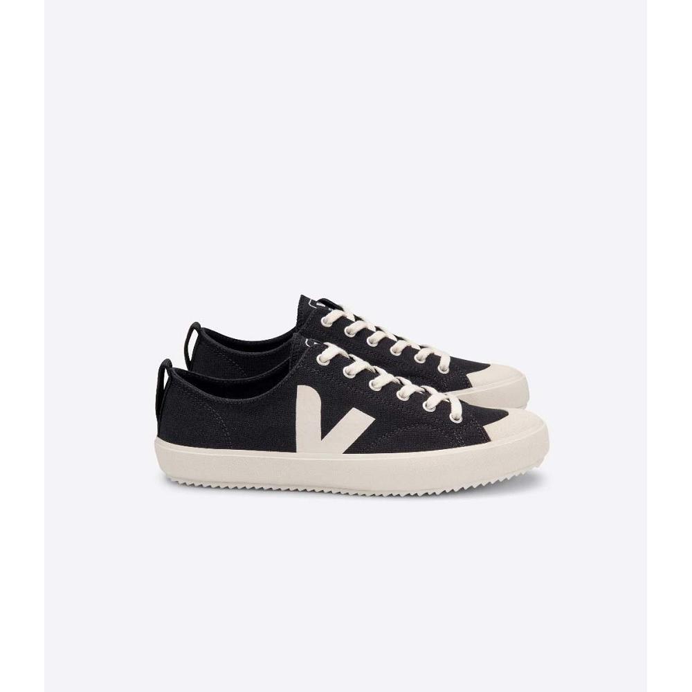 Men\'s Veja NOVA CANVAS Shoes Black/White | ZA 246QMA